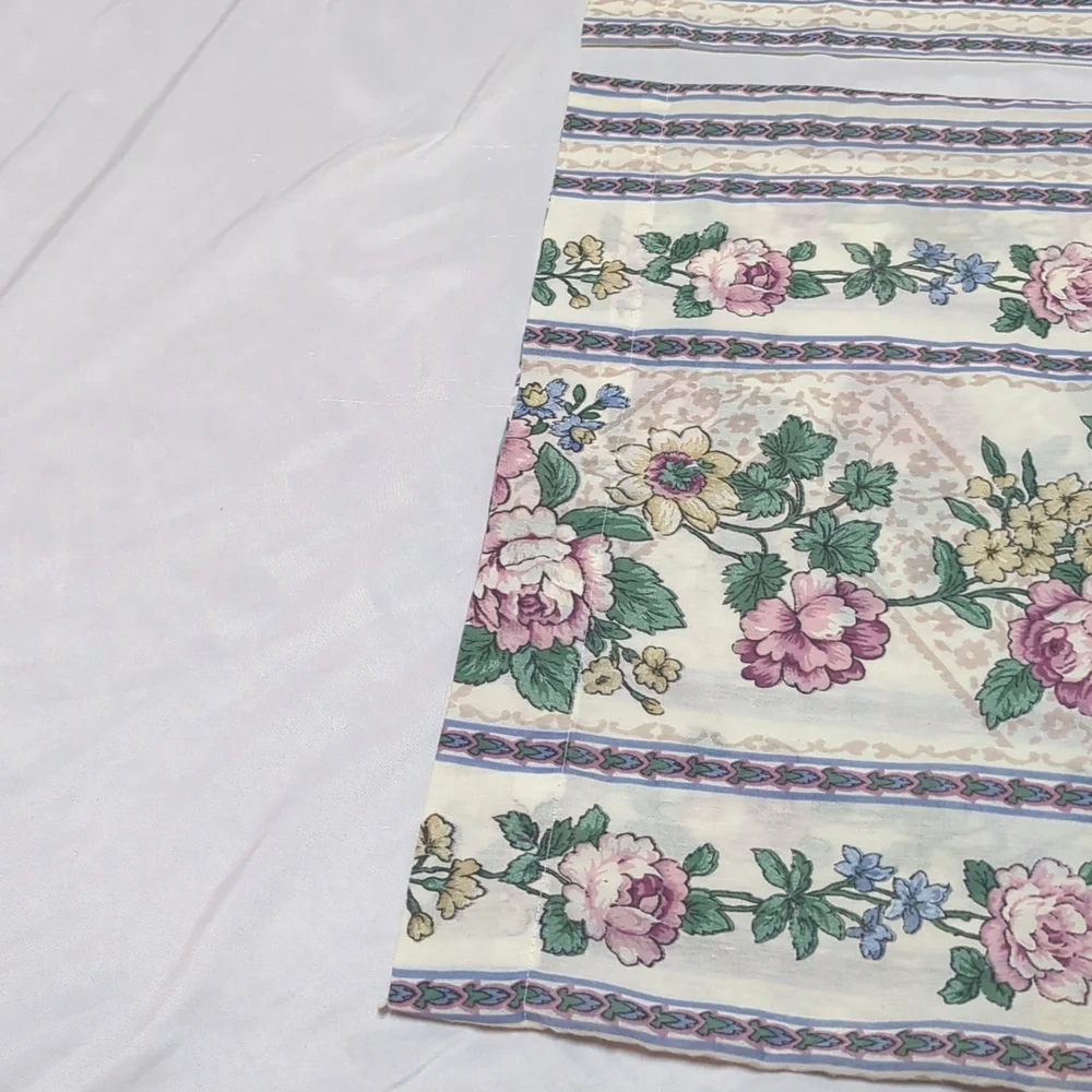 Vtg Cottagecore Floral Peony No Iron Pillowcases Set of 2 Standard Size USA Made